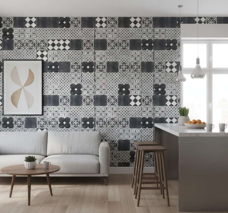 Tapete küche in zementoptik "ardesia" - TenStickers