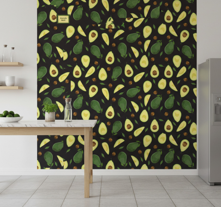 Tapete küche mit avocado motiv - TenStickers