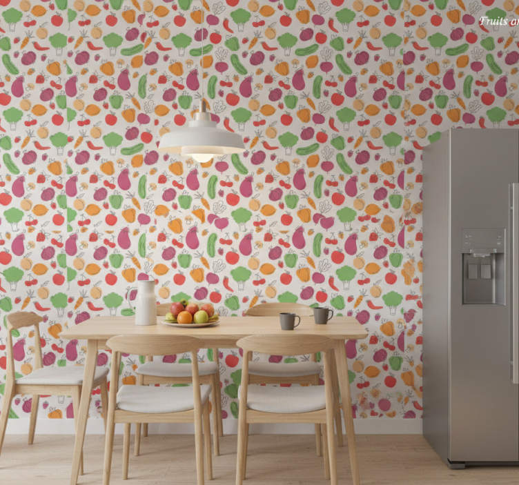 Tapete küche mit früchten und gemüse - TenStickers