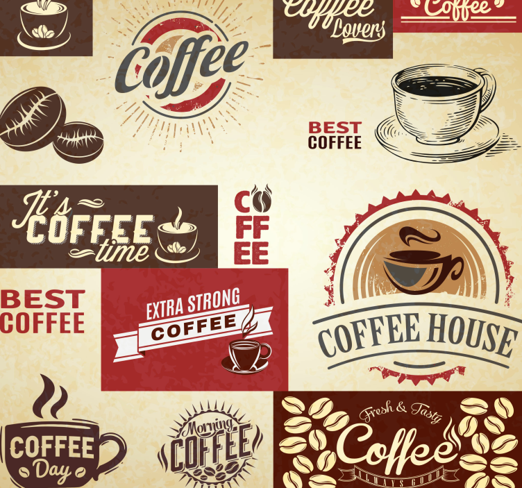 Tapete Küche Retro Kaffee Designs - TenStickers