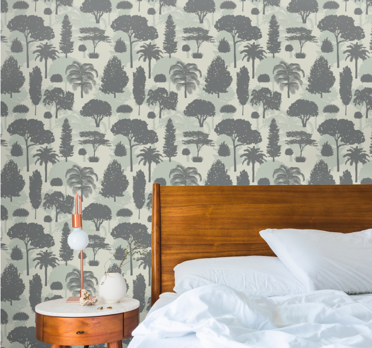 Tapete Natur Baum-Silhouette-Muster - TenStickers