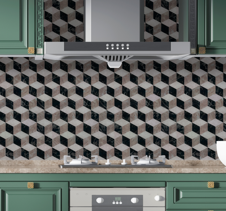 Tapete Metalloptik geometrische würfelanordnung - TenStickers