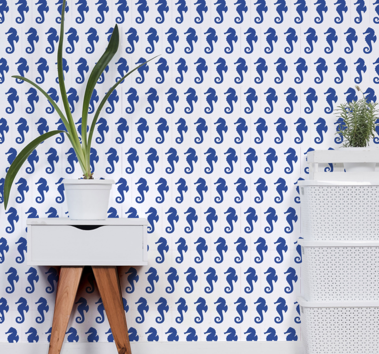 Tapete Tiere seepferdchen-muster - TenStickers