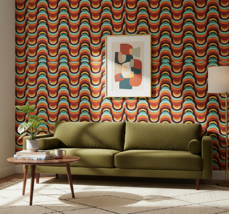 Tapete modern buntes retro muster - TenStickers