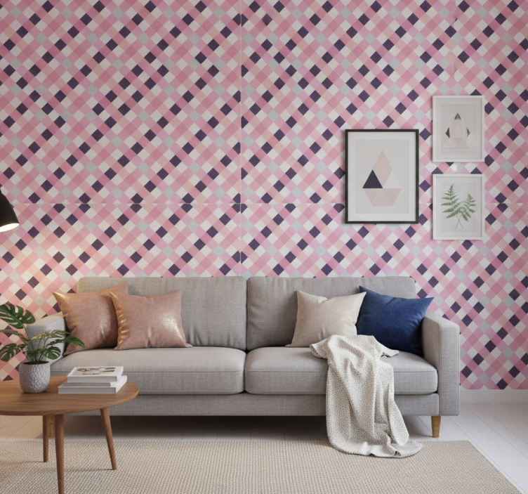 Tapete modern diamantmuster harmonie - TenStickers