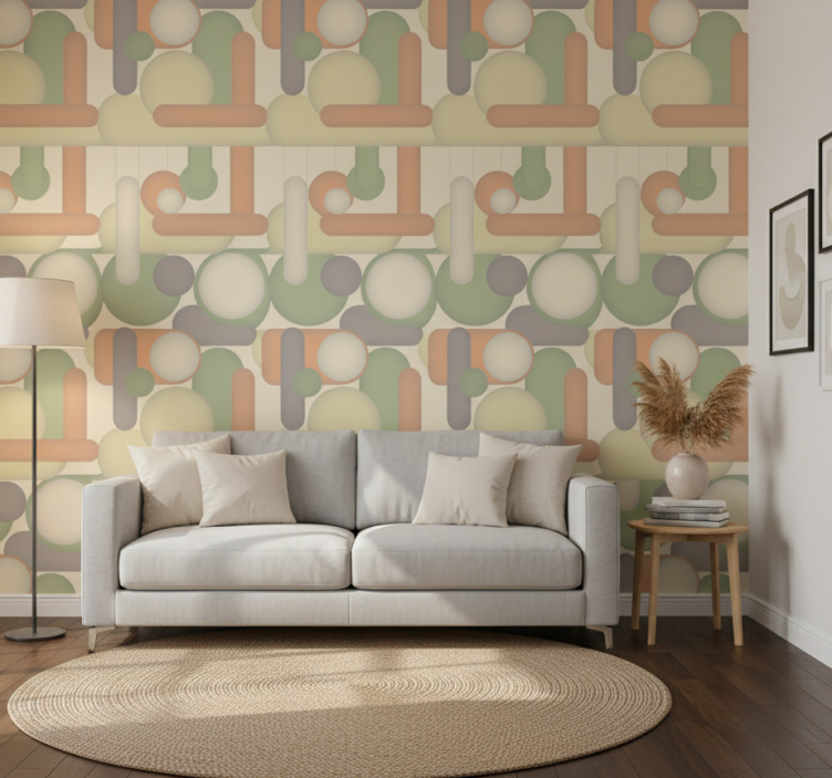 Tapete modern geometrische kreis anordnung - TenStickers