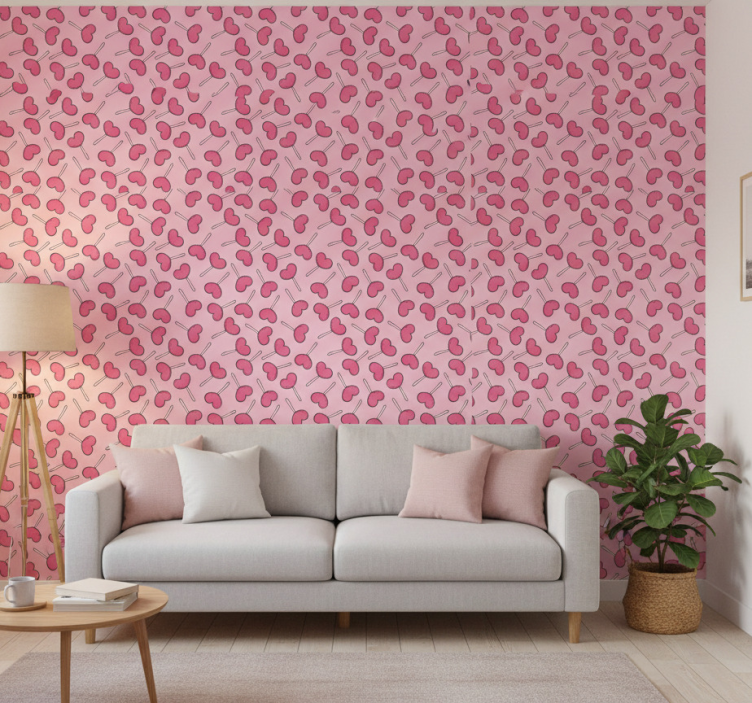 Tapete modern herzförmige lollipops - TenStickers