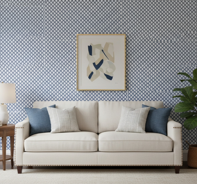Tapete modern im diamantmuster im hampton stil - TenStickers