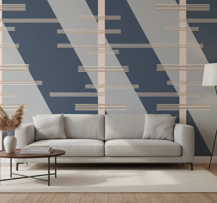 Tapete modern im geometrischen linienmotiv - TenStickers