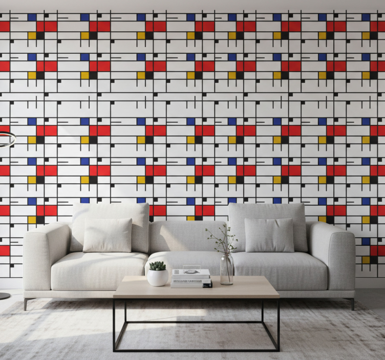 Tapete modern im mondrian geometrischen stil - TenStickers
