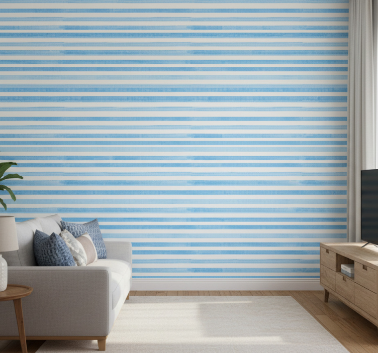 Tapete modern in blau mit strukturiertem karomuster - TenStickers