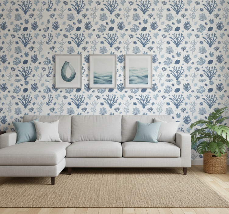 Tapete modern korallen im hampton stil - TenStickers