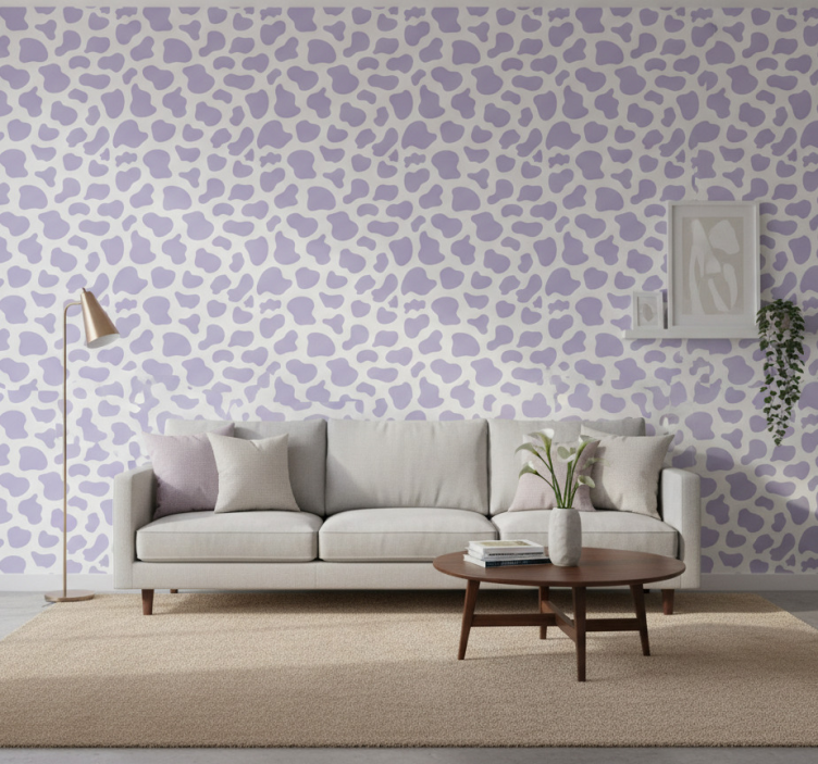 Tapete modern lila kuhmuster - TenStickers