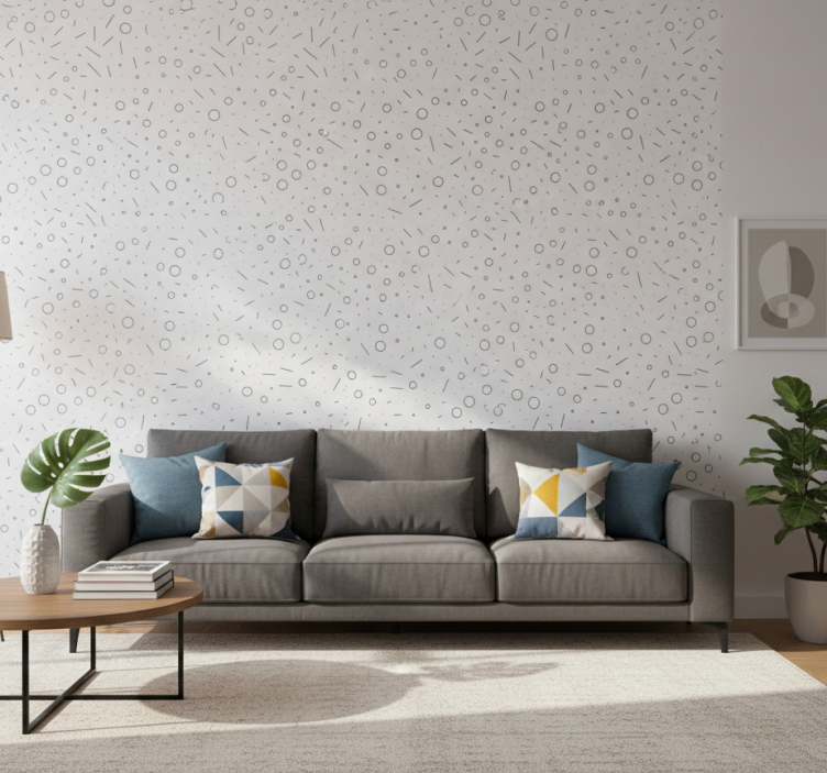 Tapete modern mit abstraktem kreismuster - TenStickers