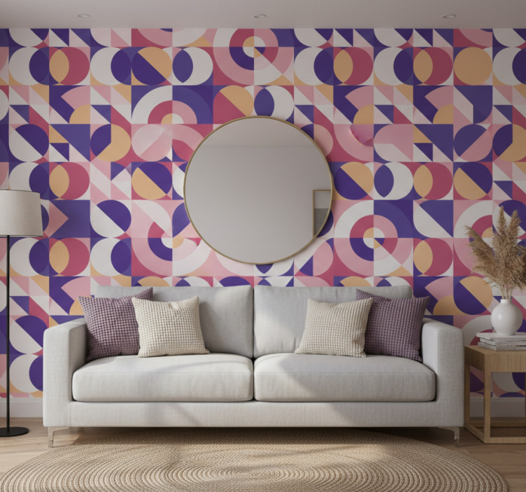 Tapete modern mit abstrakten geometrischen figuren - TenStickers