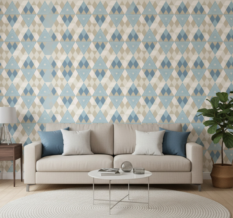Tapete modern mit geometrischem dreiecksdesign - TenStickers