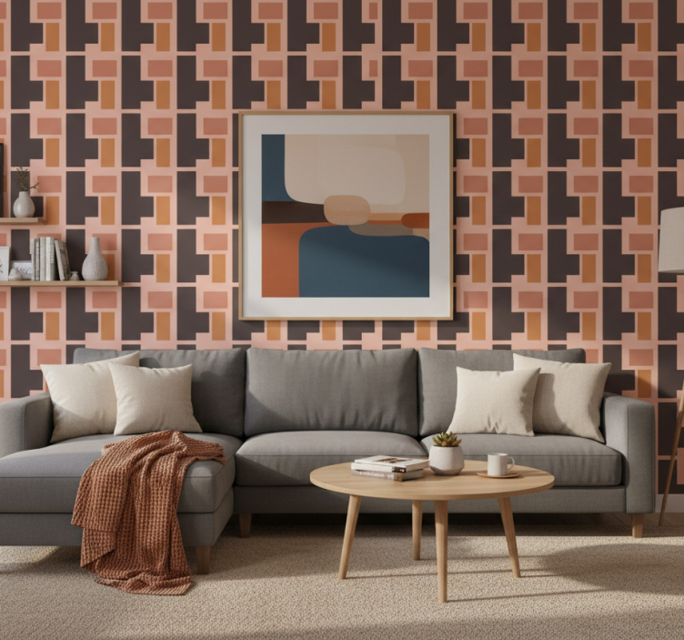 Tapete modern mit geometrischem formenmuster - TenStickers