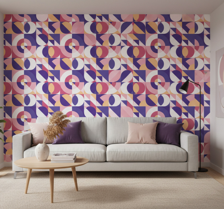 Tapete modern mit geometrischem kreismuster - TenStickers