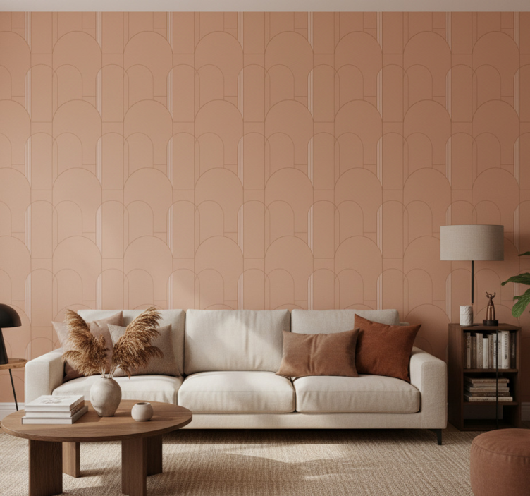 Tapete modern mit geometrischem kurvenmuster - TenStickers