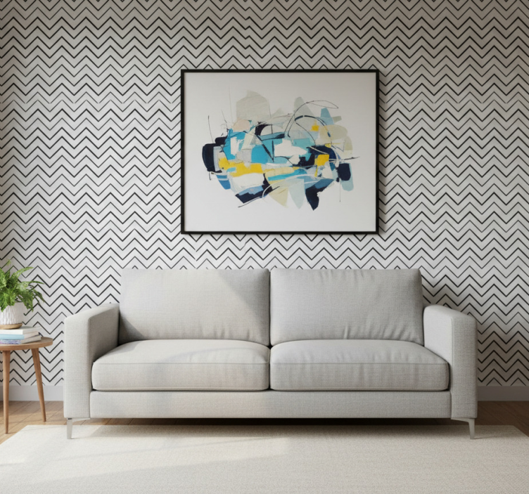 Tapete modern mit geometrischem zickzackmuster - TenStickers