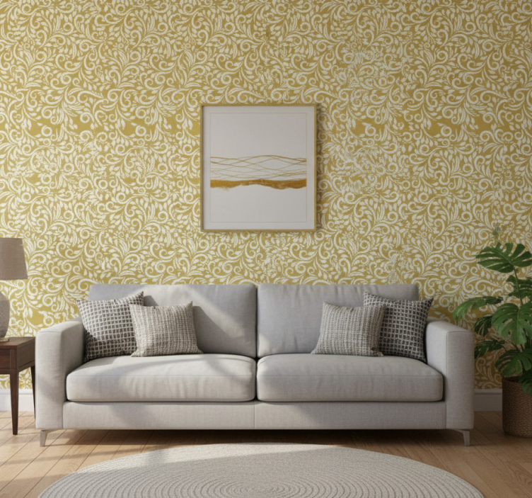 Tapete modern mit goldenem muster - TenStickers