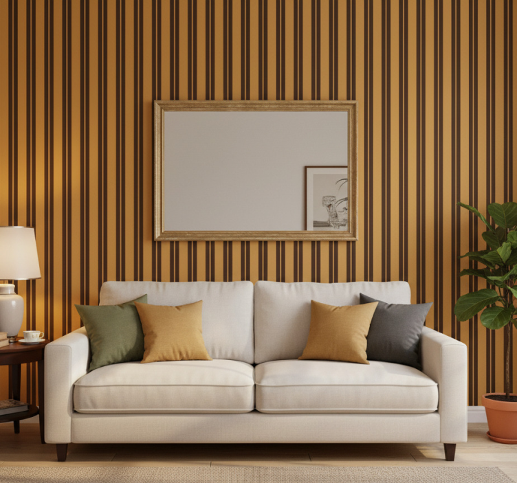 Tapete modern mit vintage gestreiftem muster - TenStickers