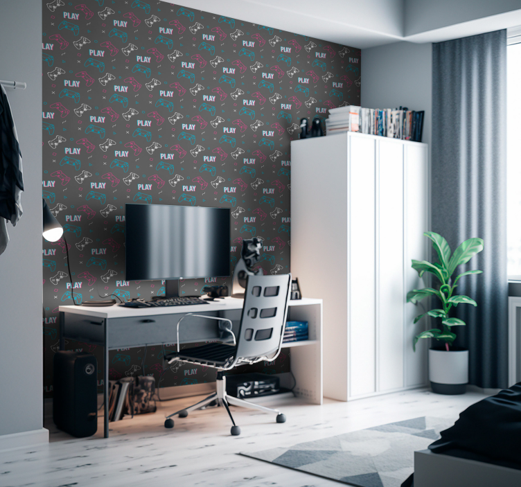 Schlafzimmer Tapete Jugendzimmer modernes Gaming Design - TenStickers