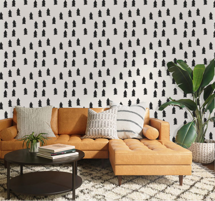 Tapete Natur Tannenbaum Muster - TenStickers