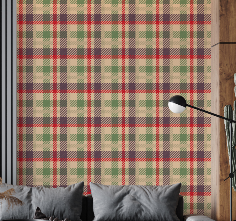 Ornament Tapete tartan-karomuster - TenStickers