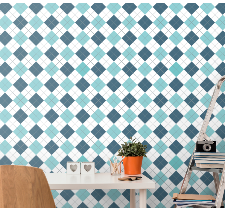 Tapete Quadrate geometrisches argyle-muster - TenStickers