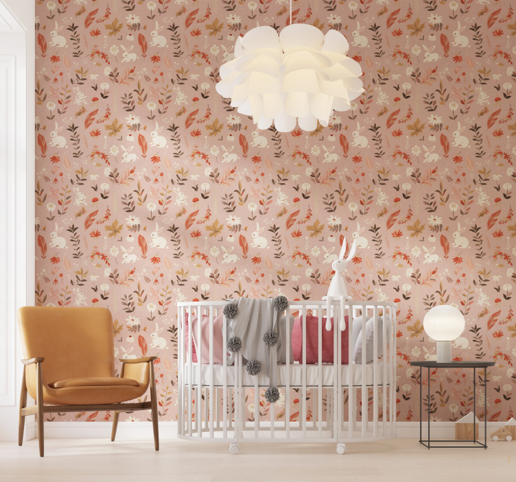 Tapete rosa Herbst Wald Design - TenStickers
