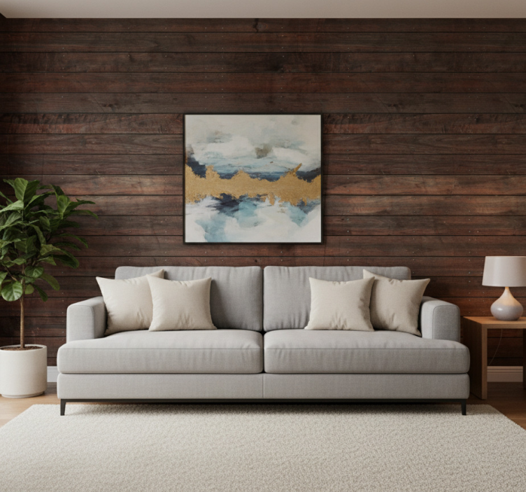 Tapete rustikal aus rustikalen holzpaneelen - TenStickers