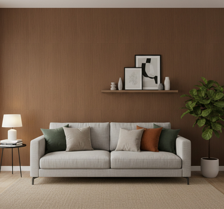 Tapete rustikal holzoptik dunkelbraun - TenStickers