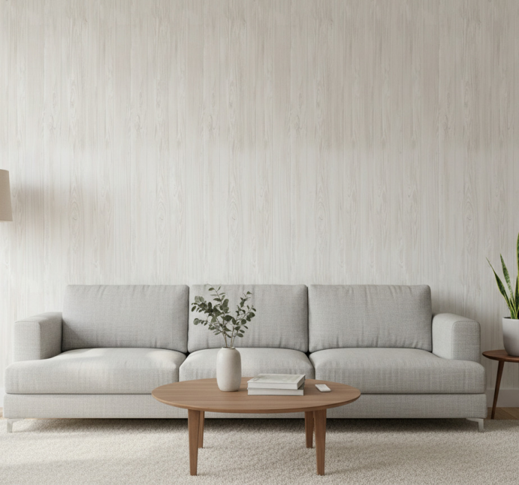 Tapete rustikal in weißem holz - TenStickers