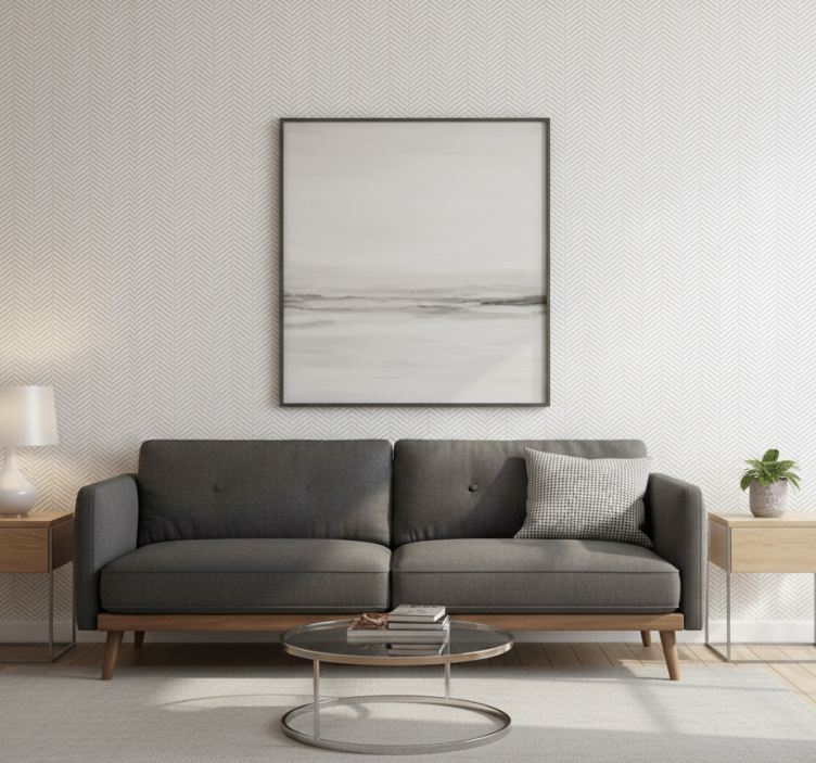 Tapete rustikal mit grauen linien - TenStickers