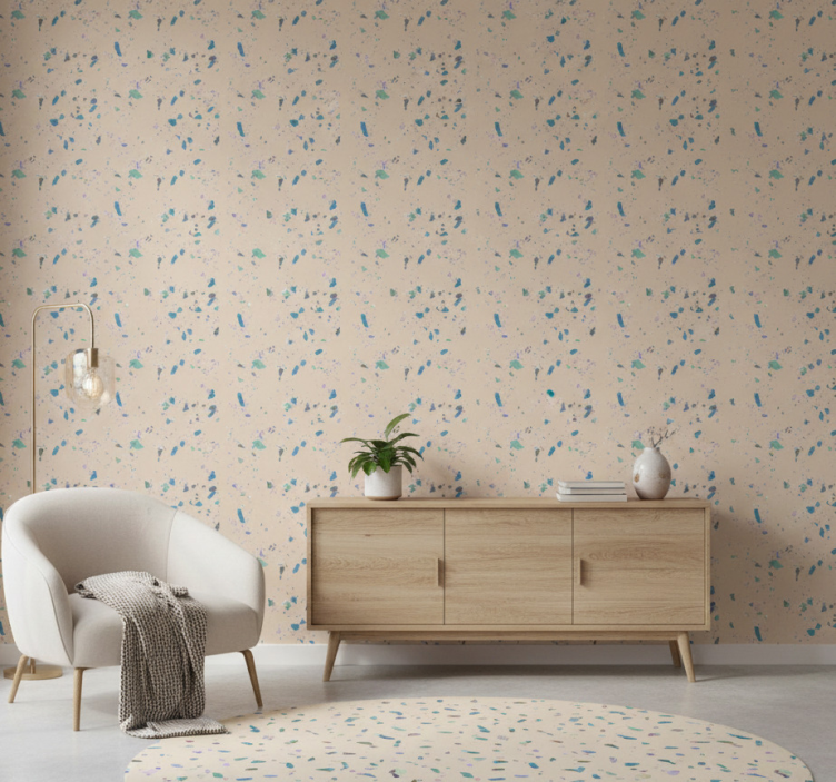 Tapete schlafzimmer bunte terrazzo-steine - TenStickers