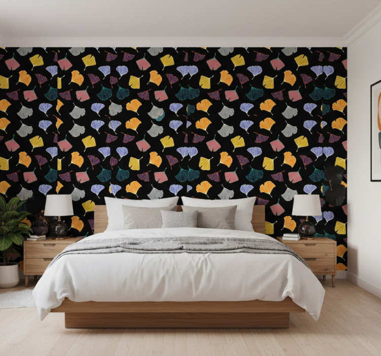 Tapete schlafzimmer caltero ginkgo blatt - TenStickers