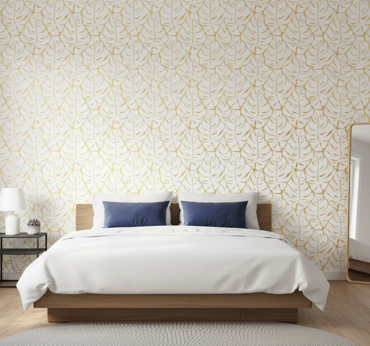 Tapete schlafzimmer elegante tropische blätter - TenStickers