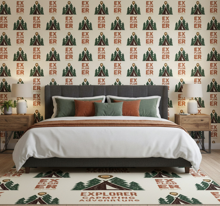 Tapete schlafzimmer für abenteuerliche campingträume - TenStickers