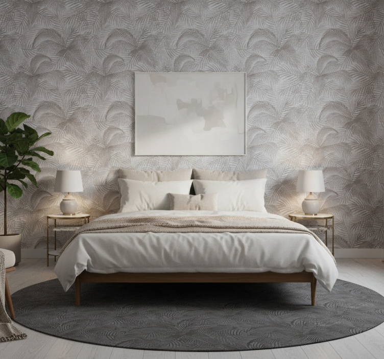 Tapete schlafzimmer graue elegante botanische 80er - TenStickers