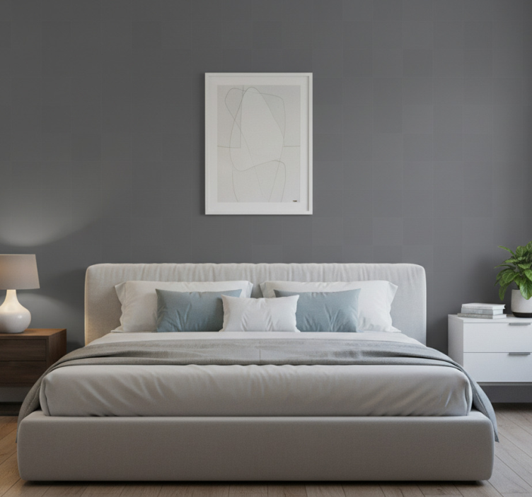 Tapete schlafzimmer schlichtes dunkles grau - TenStickers