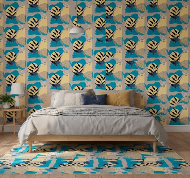 Tapete schlafzimmer im afrikanischen blauen muster - TenStickers