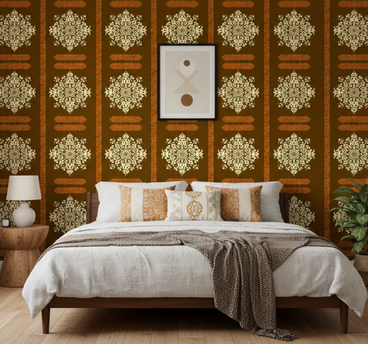 Tapete schlafzimmer im afrikanischen stil braun gelb - TenStickers