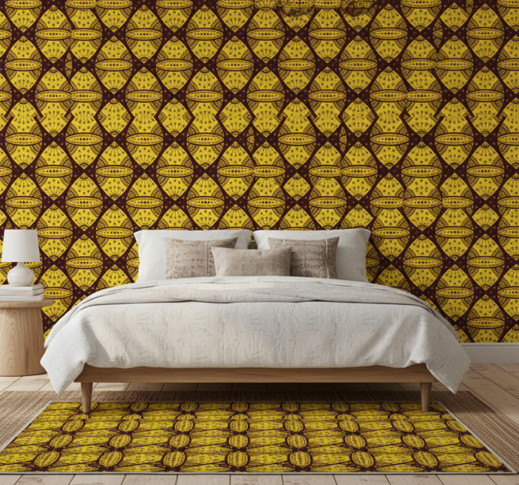 Tapete schlafzimmer im afrikanischen stil gelb abstrakt - TenStickers
