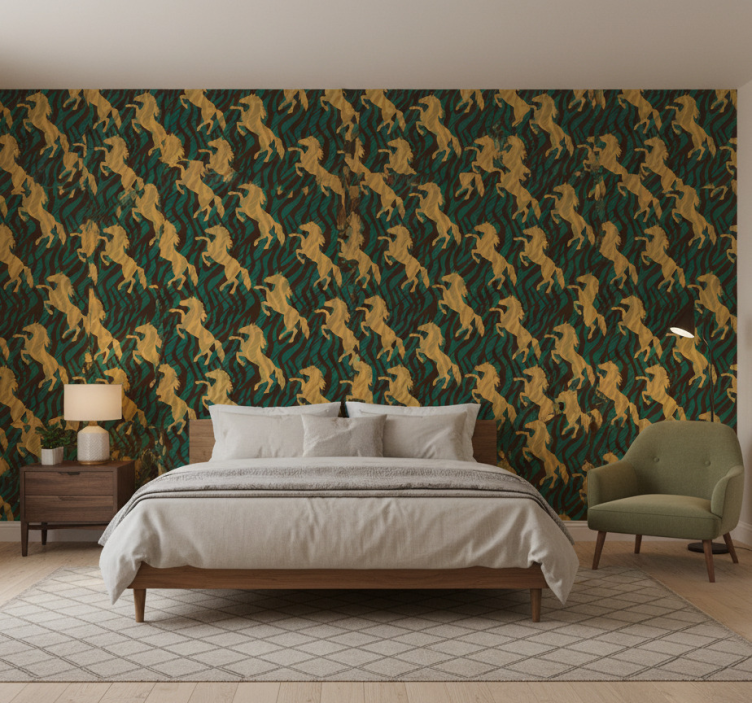 Tapete schlafzimmer im afrikanischen stil mit pferd - TenStickers