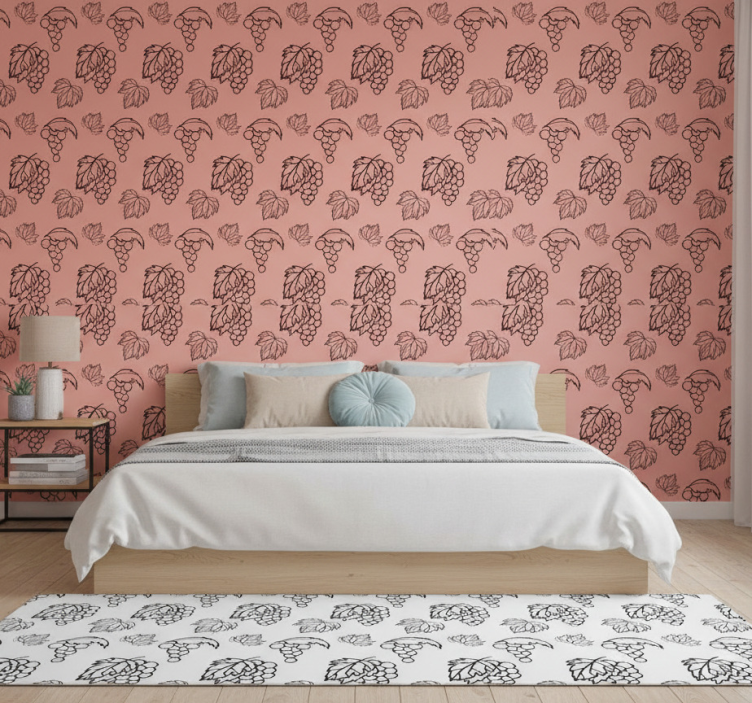 Tapete schlafzimmer im afrikanischen stil mit rosa trauben - TenStickers