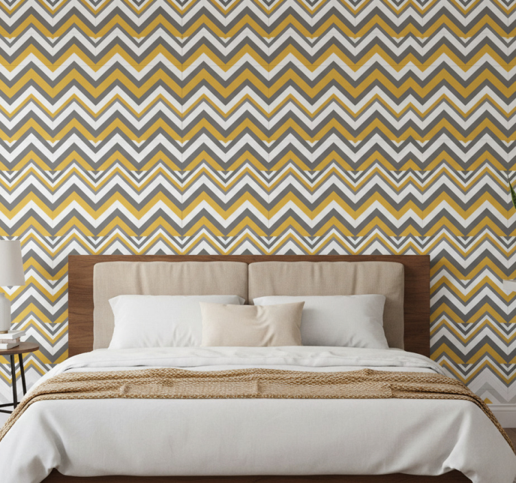 Tapete schlafzimmer im chevron-stil - TenStickers