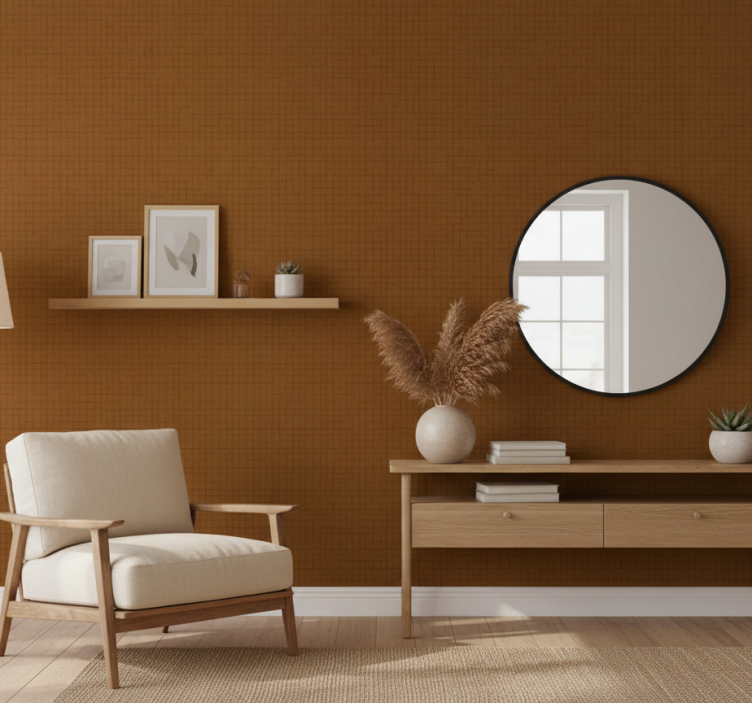 Tapete schlafzimmer im japandi stoffeffekt - TenStickers