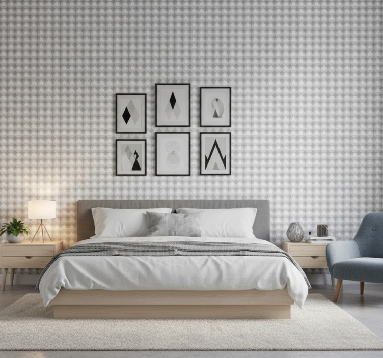 Tapete schlafzimmer im nordischen beruhigenden grau-muster - TenStickers