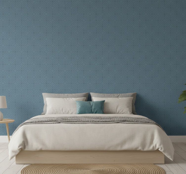 Tapete schlafzimmer im nordischen stil graues diamantmuster - TenStickers